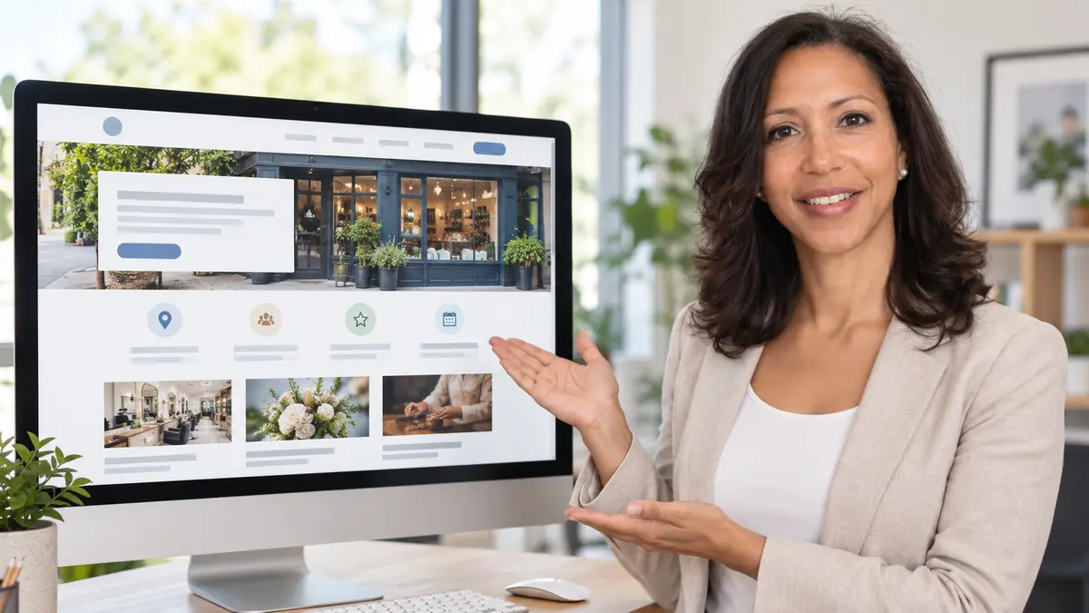 Emily Carter explaining what a local business homepage should include