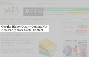 quality content may not be useful content