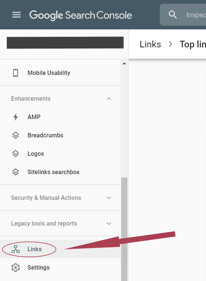 Google Search Console Links