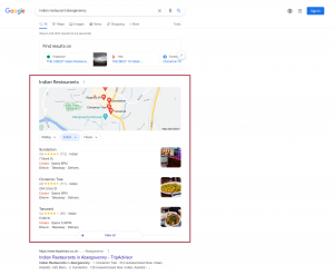 google local 3 pack search
