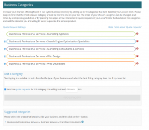 citation building - choosing the right categories