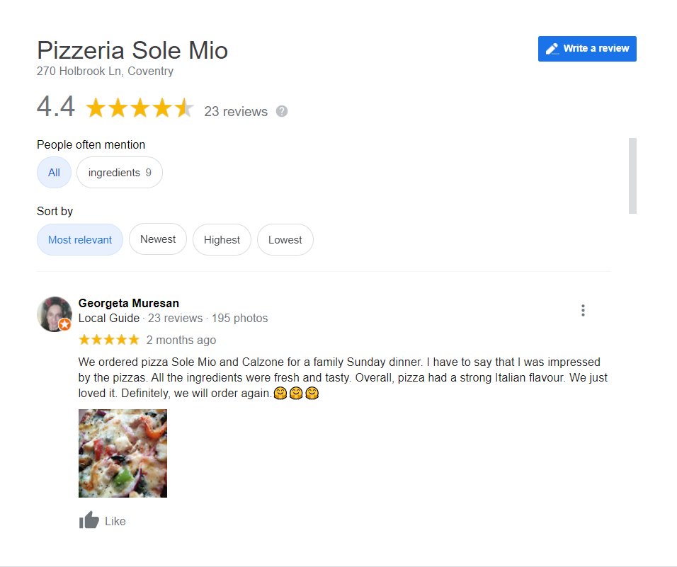 Google My Business Success - Reviews