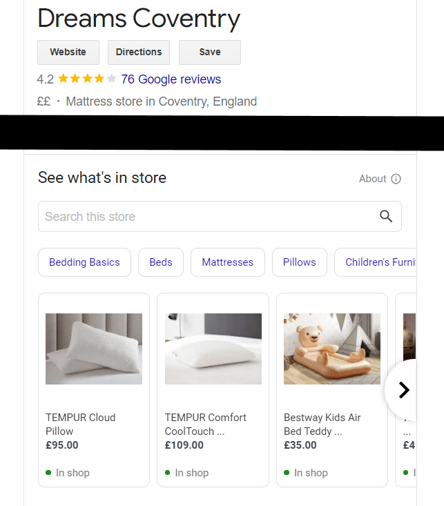 google my business product post